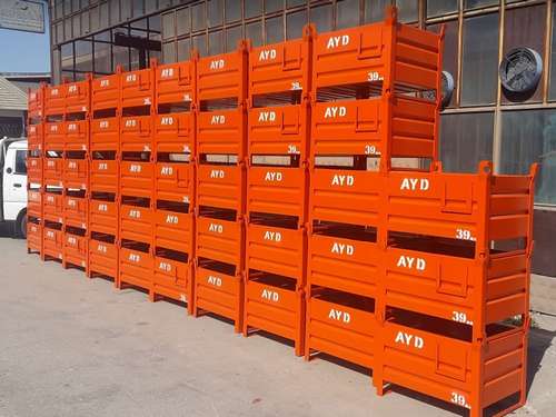 DOGAN Konya  metal hurda konteynırı, tekerli tekerlekli metal taşıma arabası, telli metal taşıma kasası, 